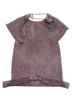 SANTA BRANDS Sparkle Mexico Open Back Top in Silver/Magenta
